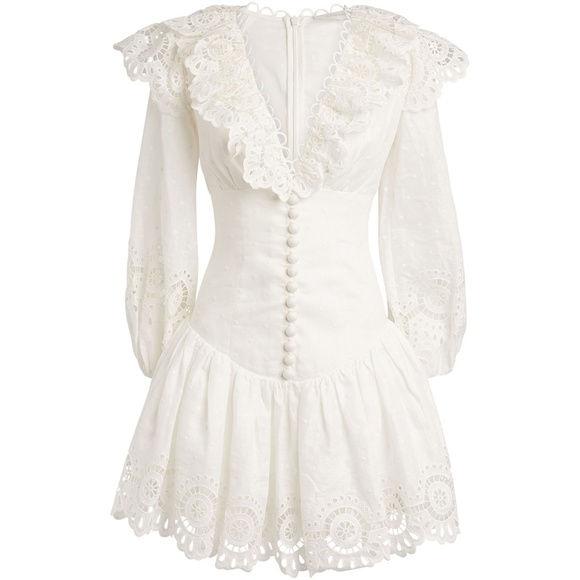 Zimmermann Bellitude White Linen Dress Size 0 - Picture 1 of 6